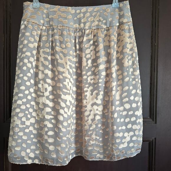 CLUB MONACO | Champagne Burnout Silk  Blend Asymmetrical Skirt | Size 2 - Picture 4 of 5